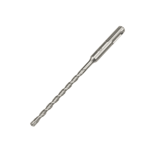 A 6mm SDS plus drill bit with a cross tip for drilling holes in walls, floors, or ceilings made of concrete.